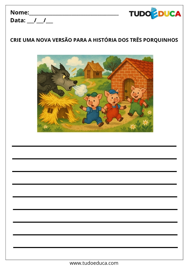 Atividade com reconto oral tres porquinhos