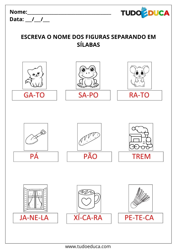 Atividade Português 2 ano escreva os nomes dos animais