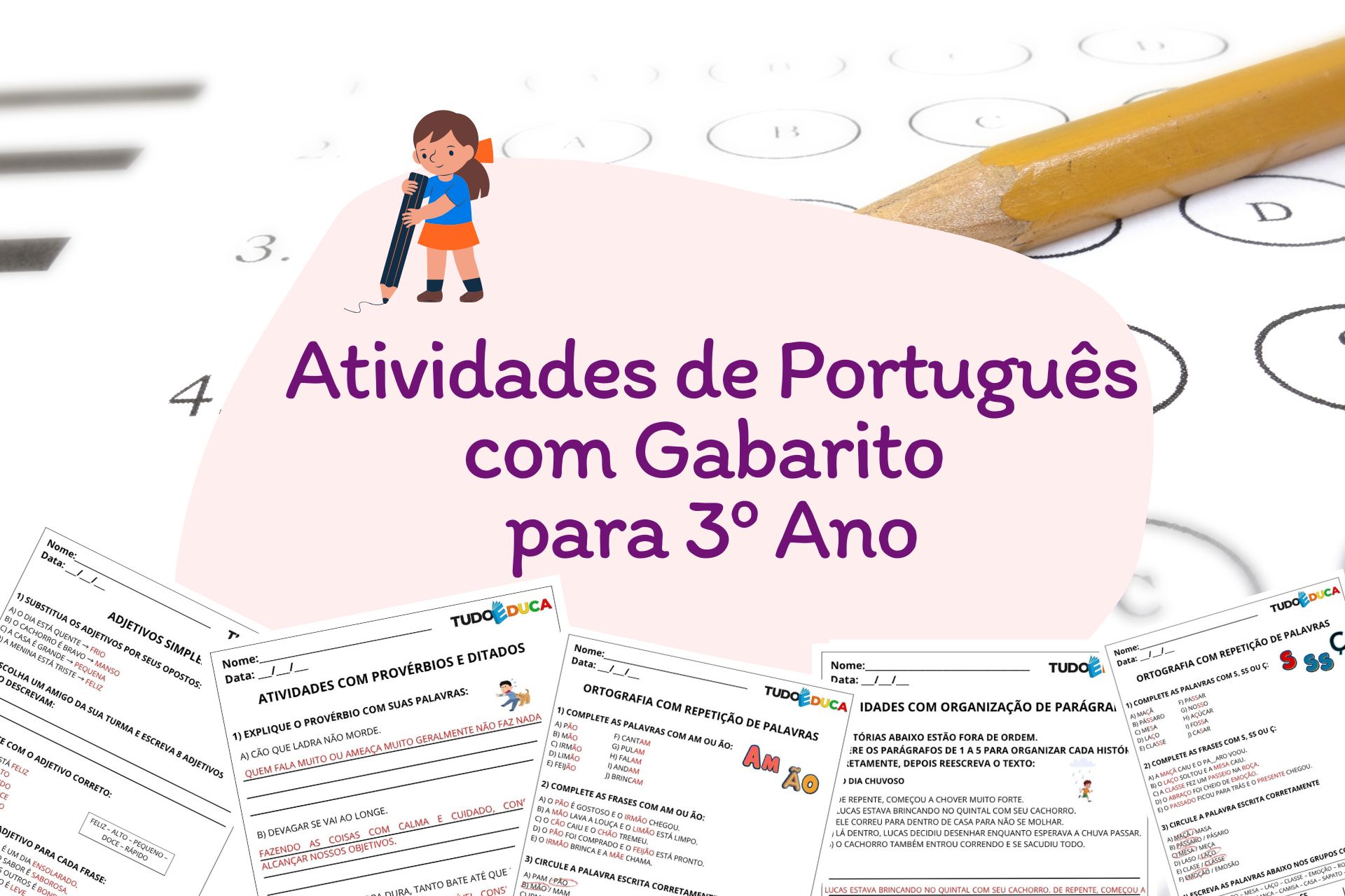 Atividades de Portugues 3 ano com gabarito