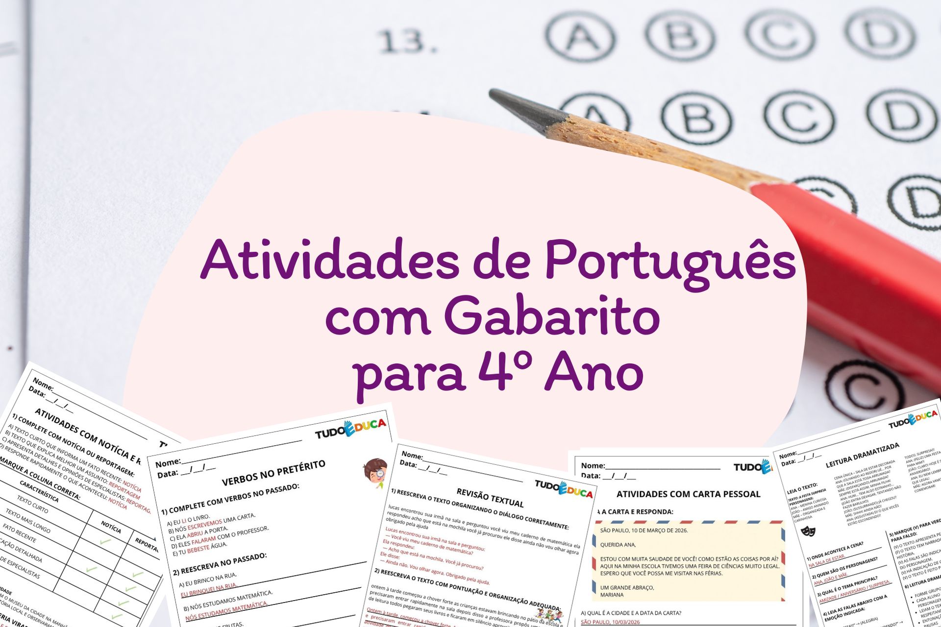 Atividades de Portugues 4 ano com gabarito