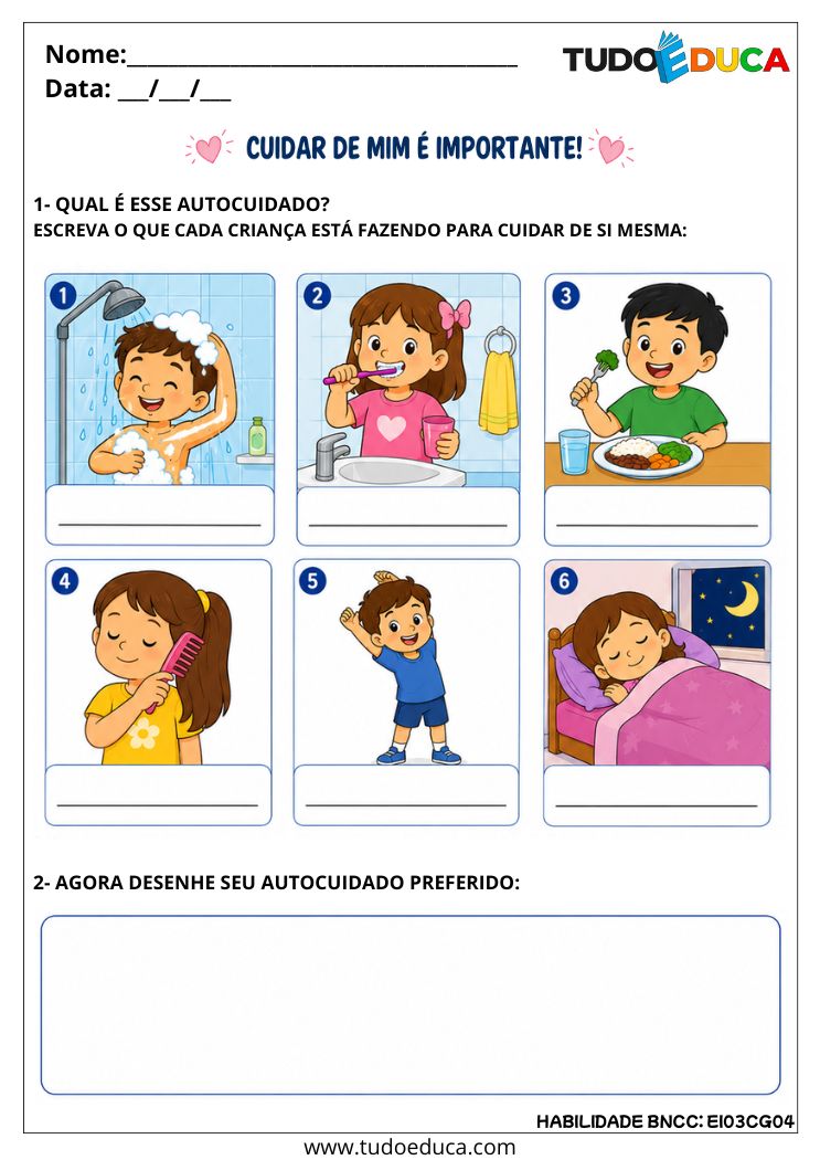 Atividade Inclusiva Hábito de Autocuidado