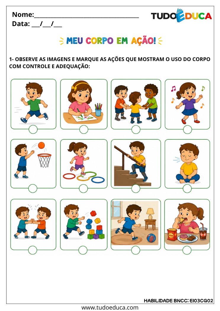 Atividade Inclusiva de Controle e Adequação do uso do Corpo