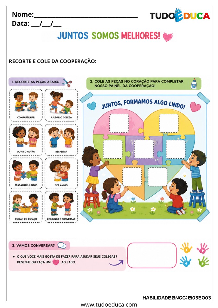 Atividade Inclusiva sobre Cooperação para autistas