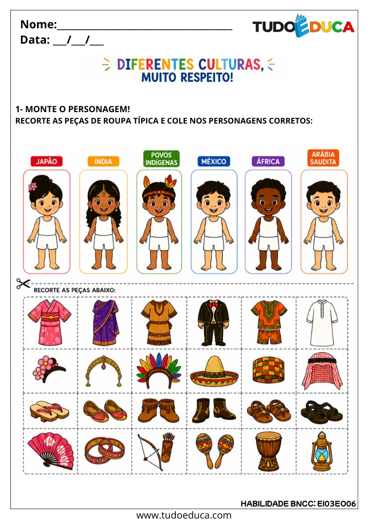 Atividade Inclusiva sobre Diferentes Culturas para AEE
