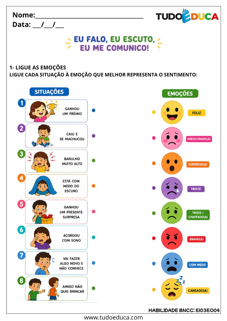 Atividade Inclusiva sobre Emoções e Comunicação para tea