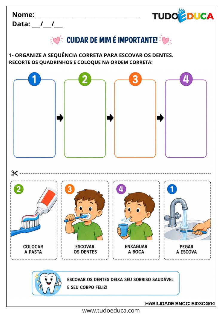 Atividade Inclusiva sobre Hábitos de Autocuidado para autistas