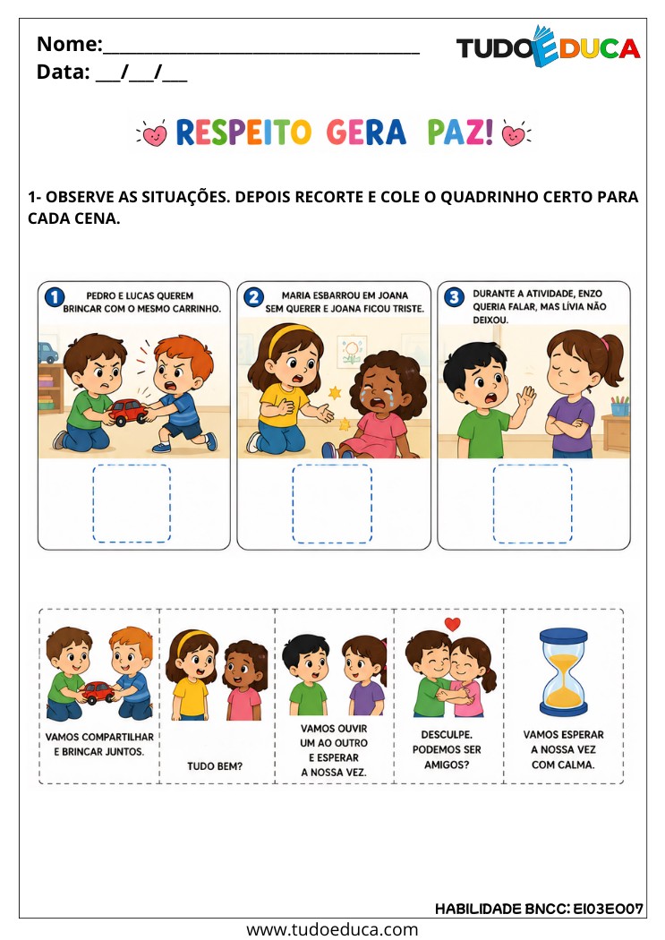 Atividade Inclusiva sobre Respeito e Empatia