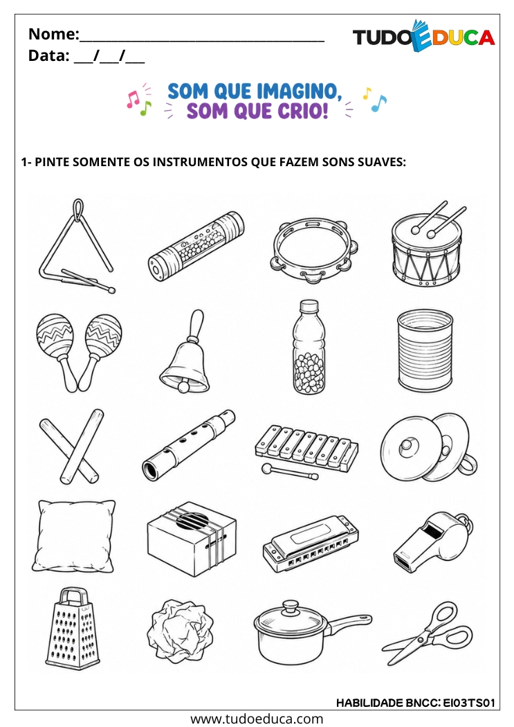 Atividade Inclusiva sobre Sons e Imaginação para autistas