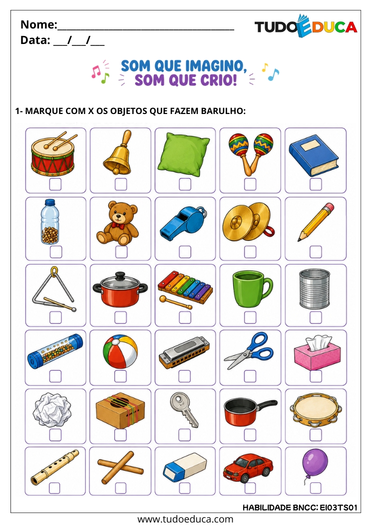Atividade Inclusiva sobre Sons e Imaginação para tdah