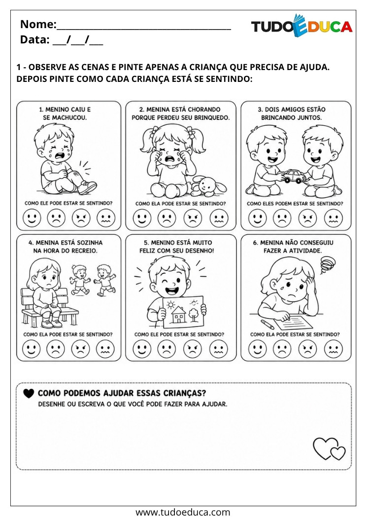 Atividade adaptada sobre empatia para AEE