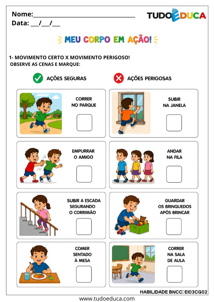 Atividade de Controle do Corpo