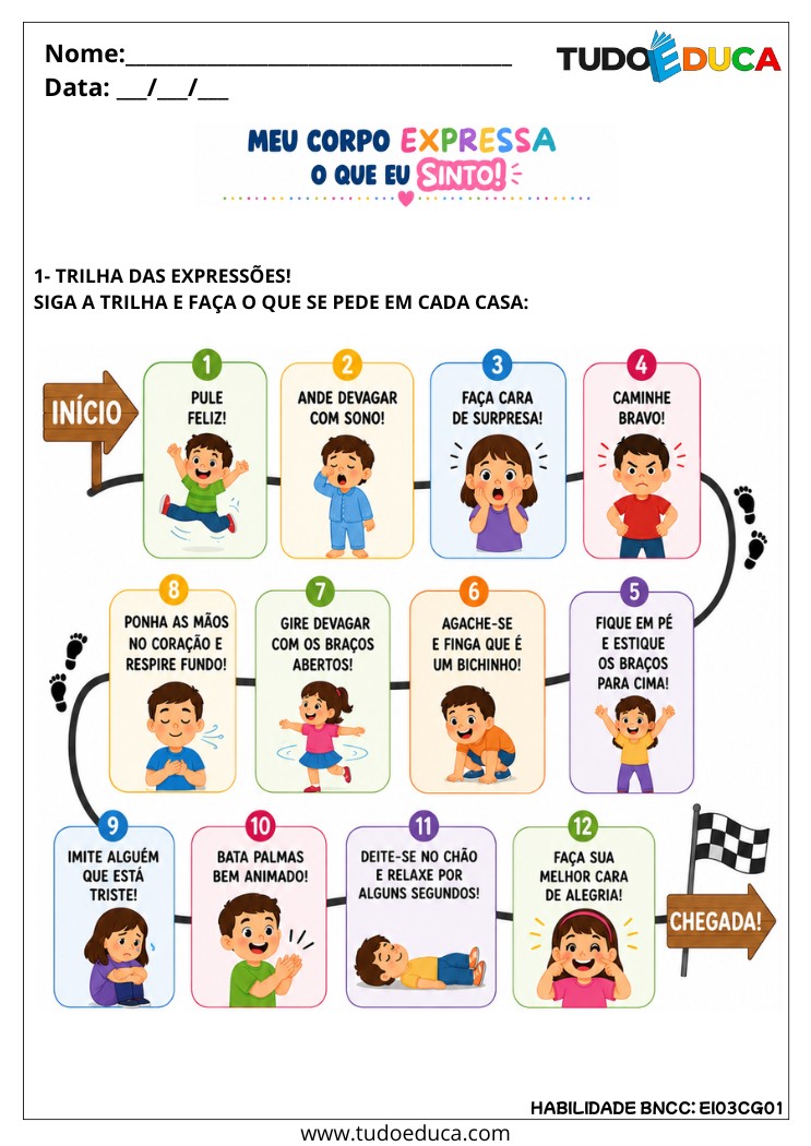Atividade inclusiva sobre expressão de sentimentos e emoções para tdah