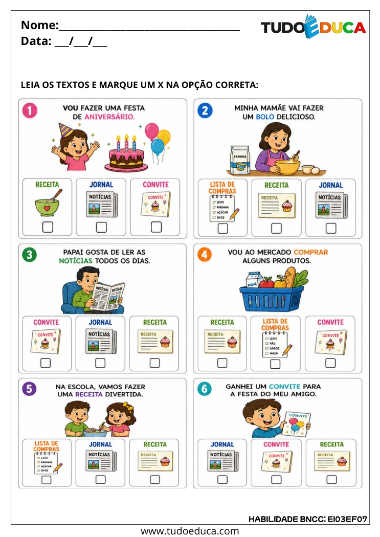 Atividade Inclusiva com Gêneros Textuais