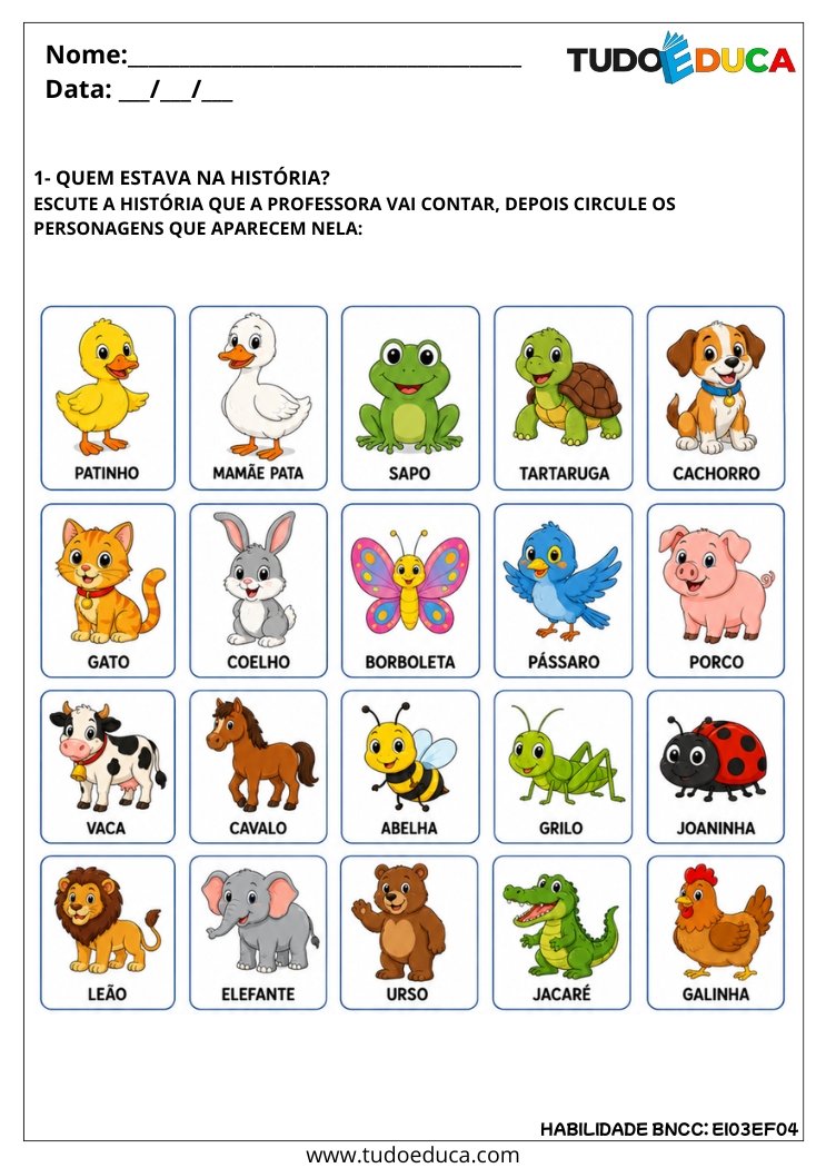 Atividade Inclusiva com Histórias