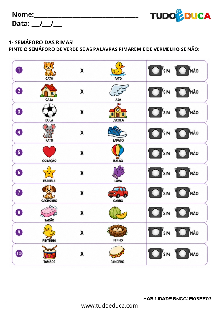 Atividade Inclusiva com Rimas