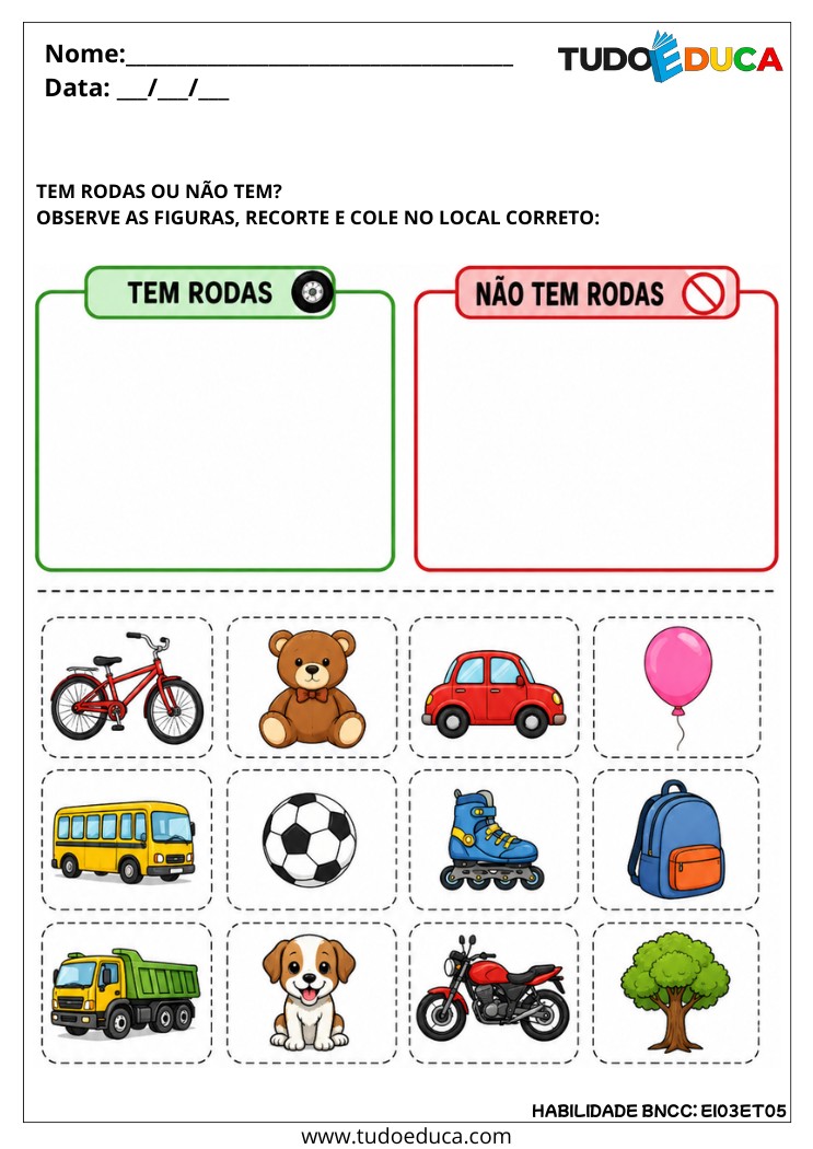 Atividade Inclusiva de Classificação de Objetos e Figuras