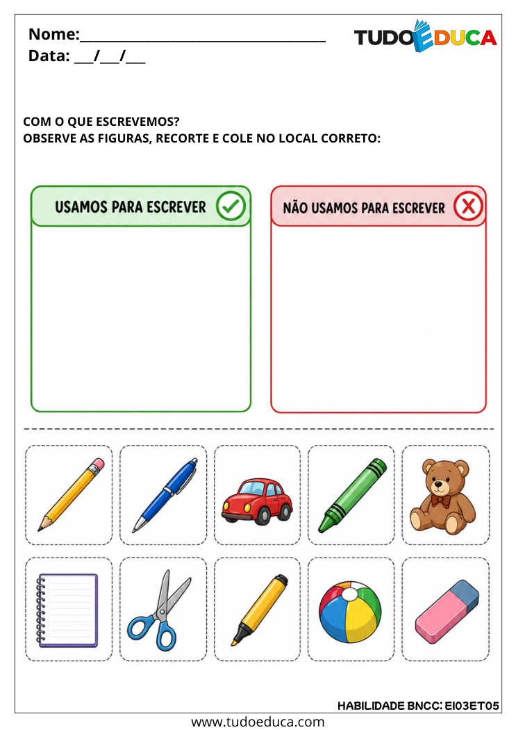 Atividade Inclusiva de Classificação de Objetos