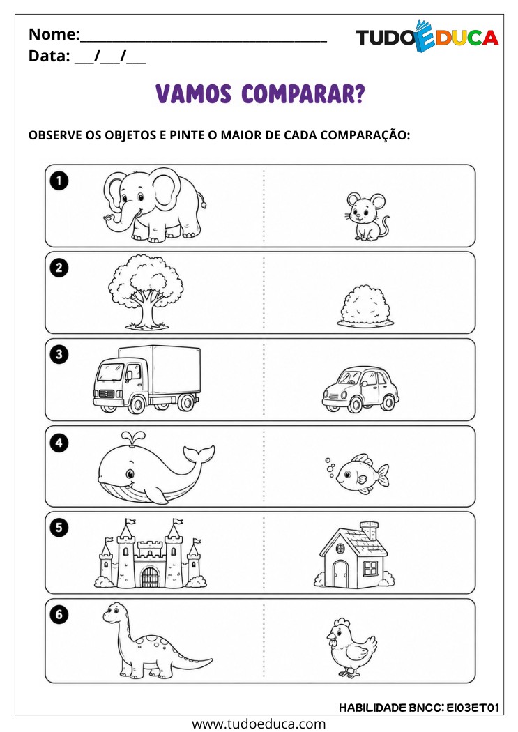 Atividade Inclusiva de Comparação