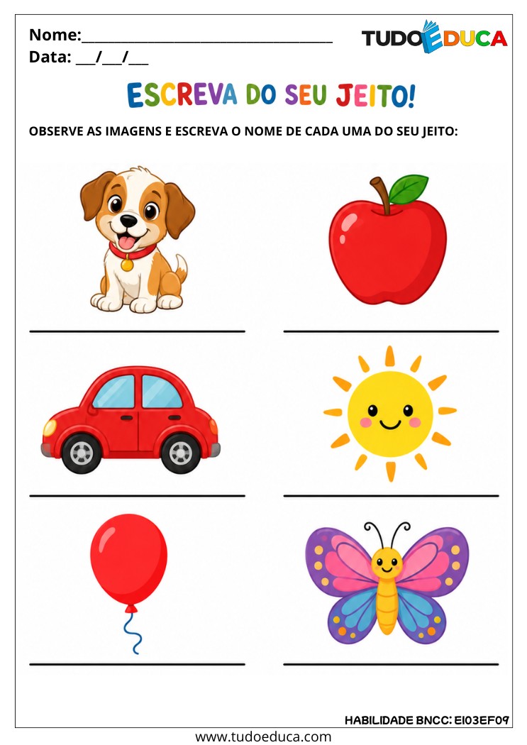 Atividade Inclusiva de Escrita Espontânea