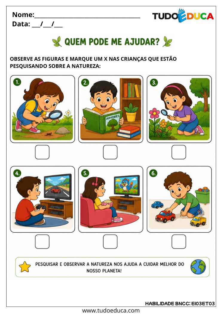 Atividade Inclusiva de Investigação da Natureza para AEE