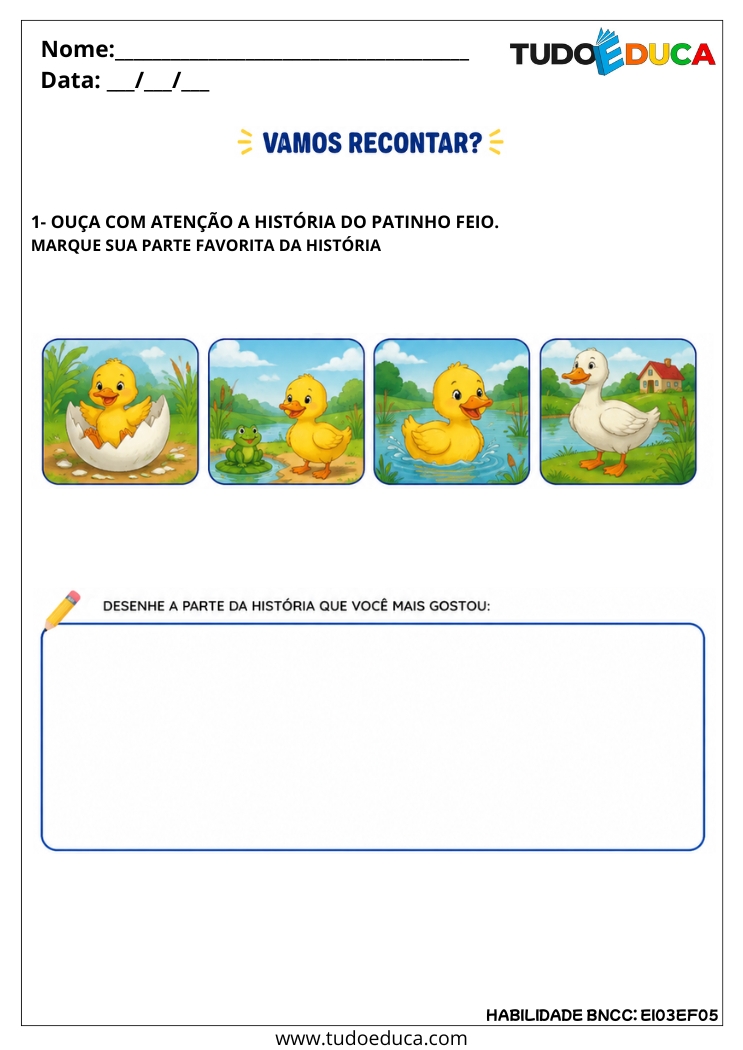 Atividade Inclusiva para Produção de Reconto Escrito para TEA