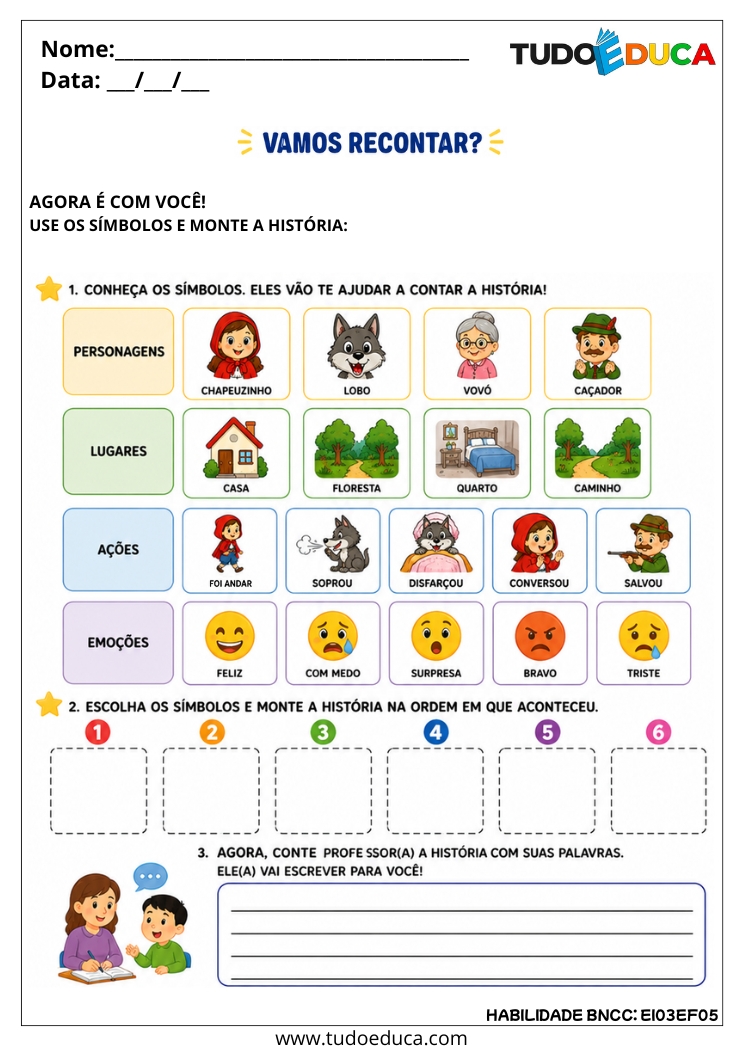 Atividade Inclusiva para Produção de Reconto Escrito