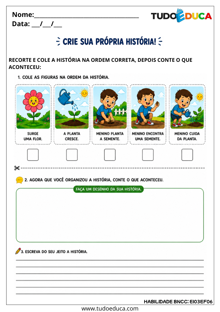 Atividade Inclusiva para Produzir Histórias autistas