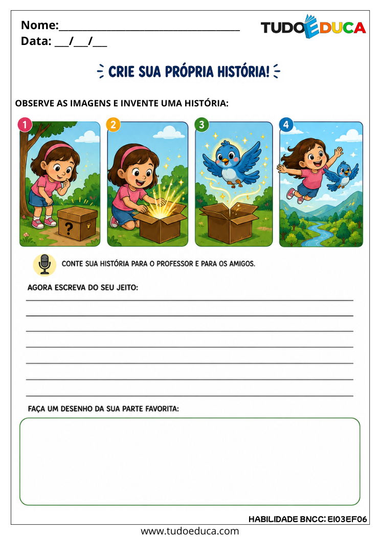 Atividade Inclusiva para Produzir Histórias tea
