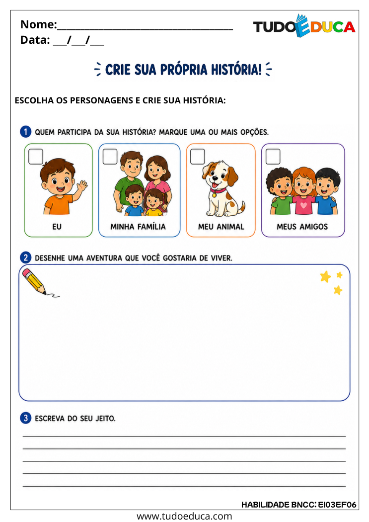 Atividade Inclusiva para Produzir Histórias