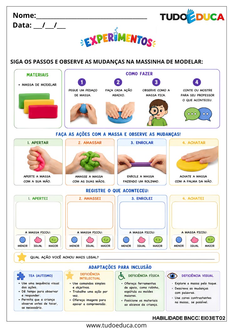 Atividade Inclusiva sobre Ações