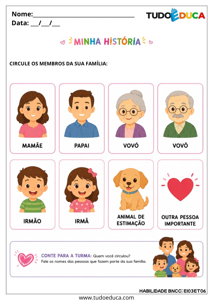 Atividade Inclusiva sobre Minha Família