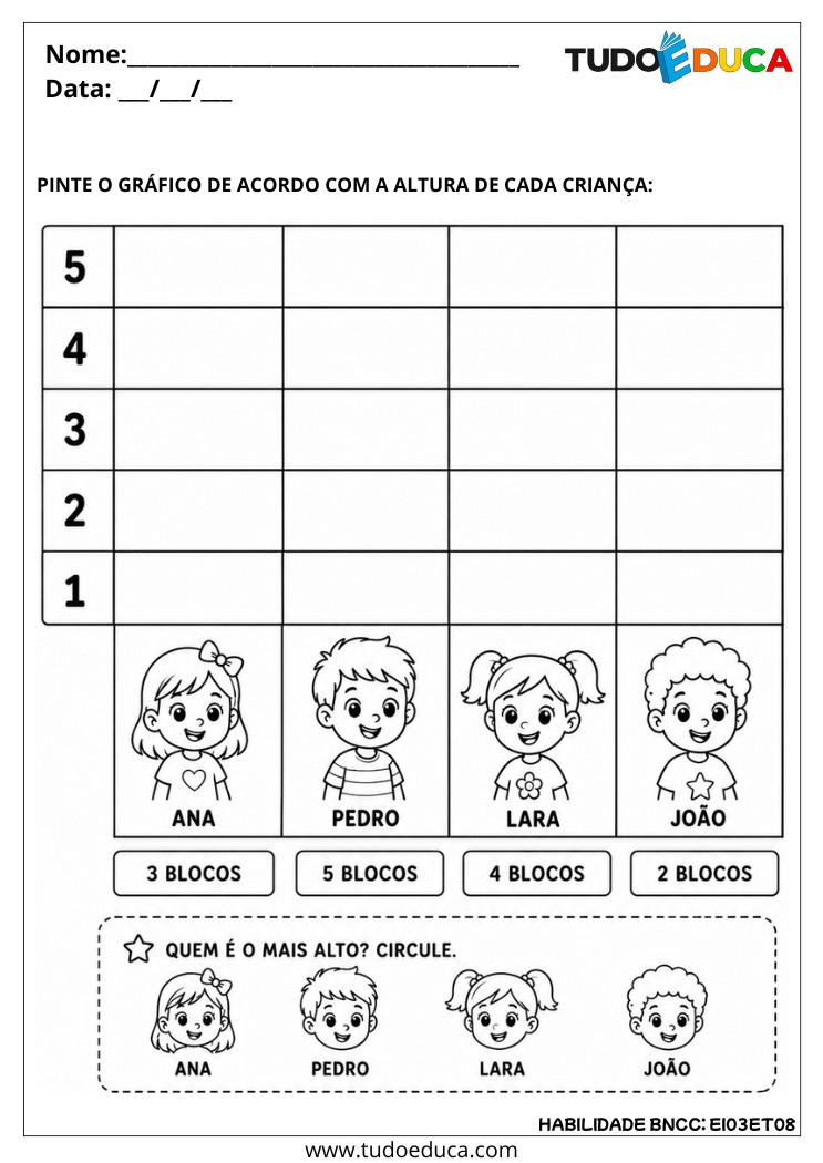 Atividade de Expressar Medidas para Educação Especial