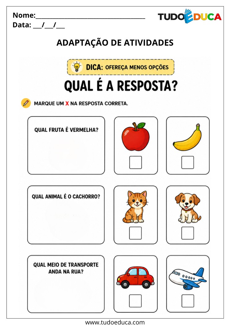 Atividade inclusiva para Alunos com Deficiência Intelectual