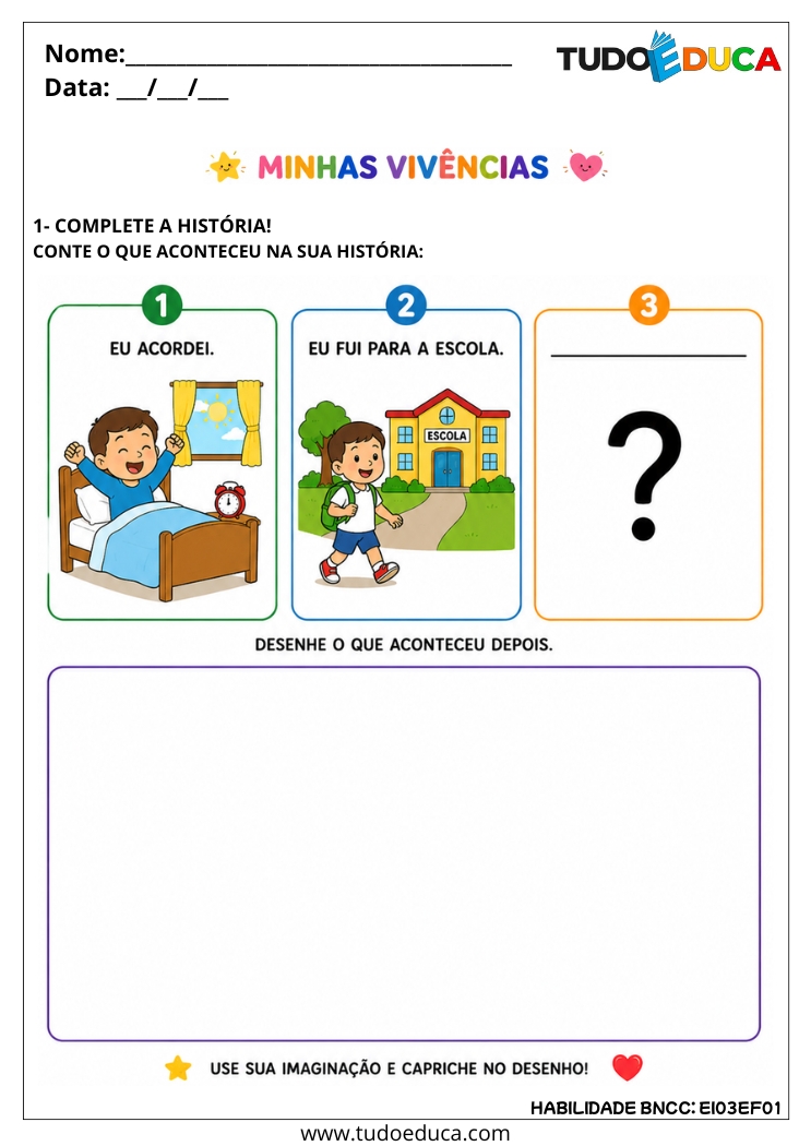 Atividade inclusiva sobre ideias e vivências