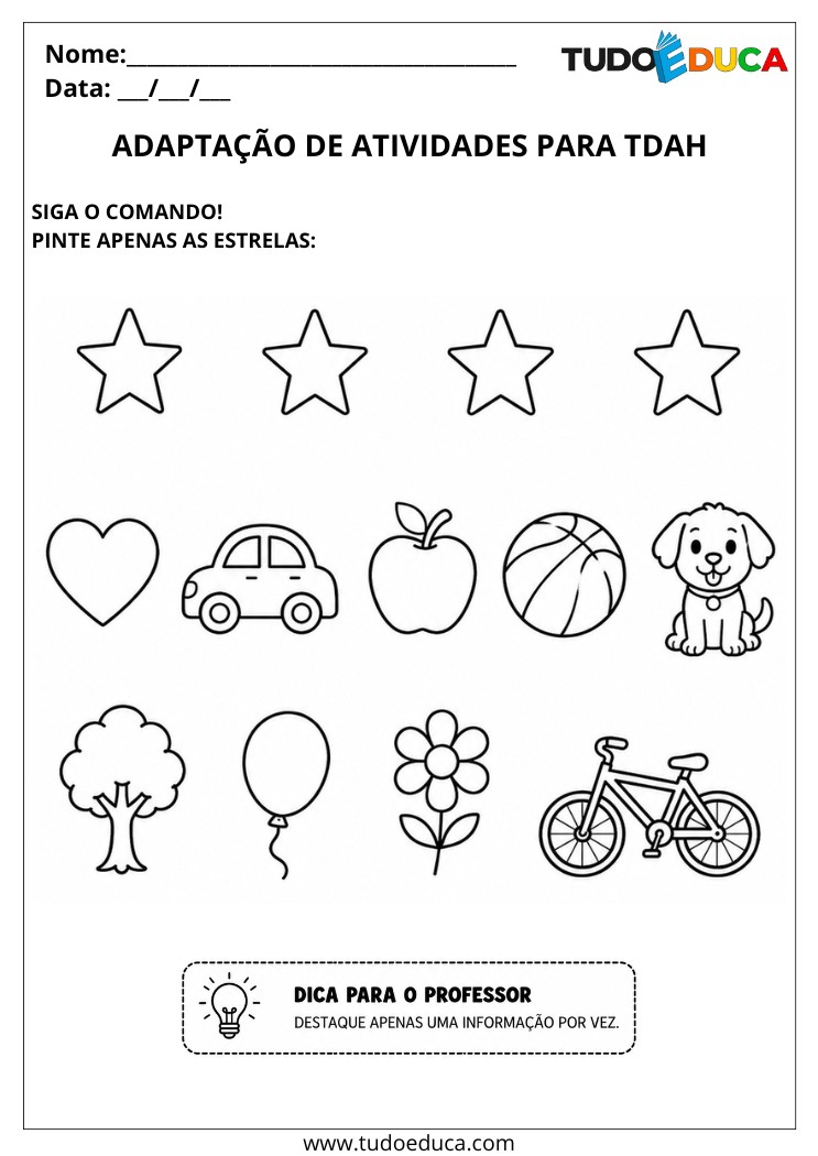 Atividades para Alunos com TDAH