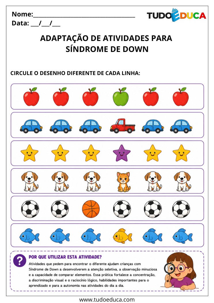Atividade adaptada para Crianças com Síndrome de Down