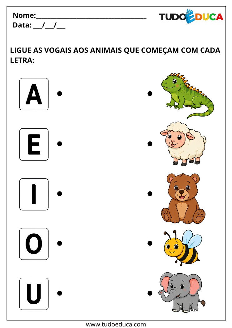 Atividade com vogais criancas com TDAH