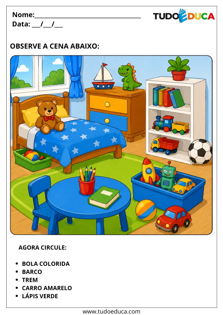Atividade para Autismo encontre o que se pede na figura