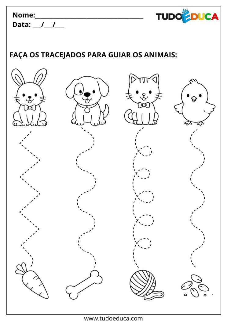 Atividade para Autismo faça os tracejados