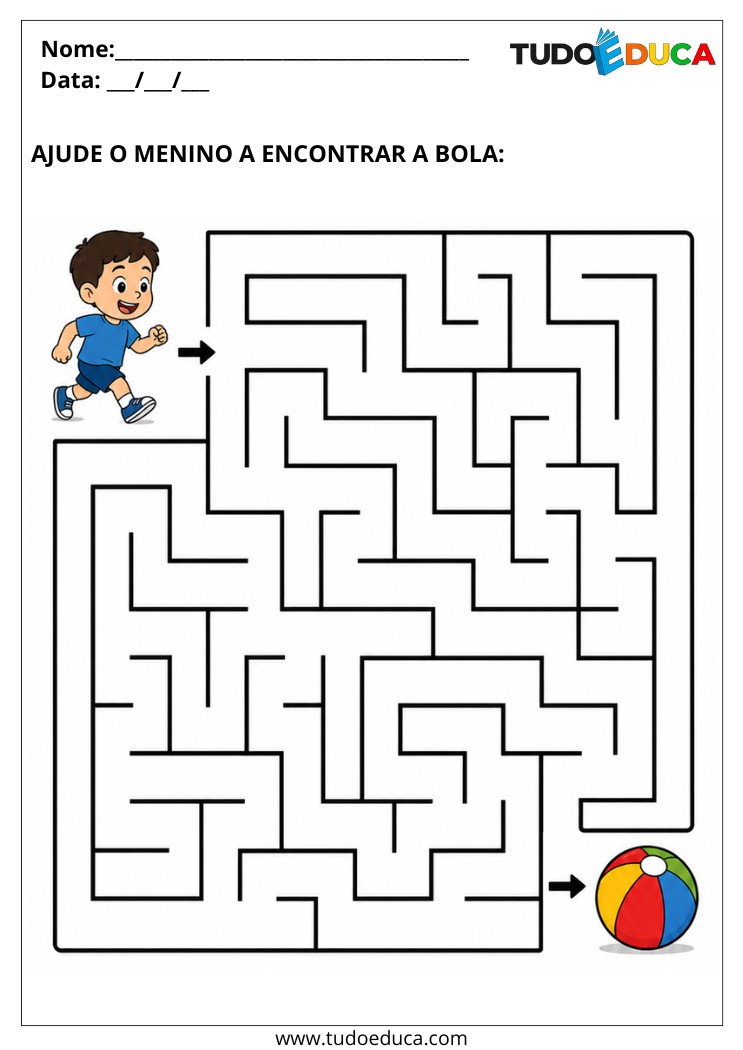 Atividade para Autismo passe pelo labirinto