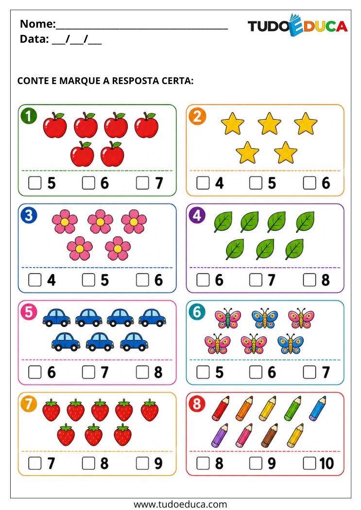Atividade para Educação Especial escreva a quantidade