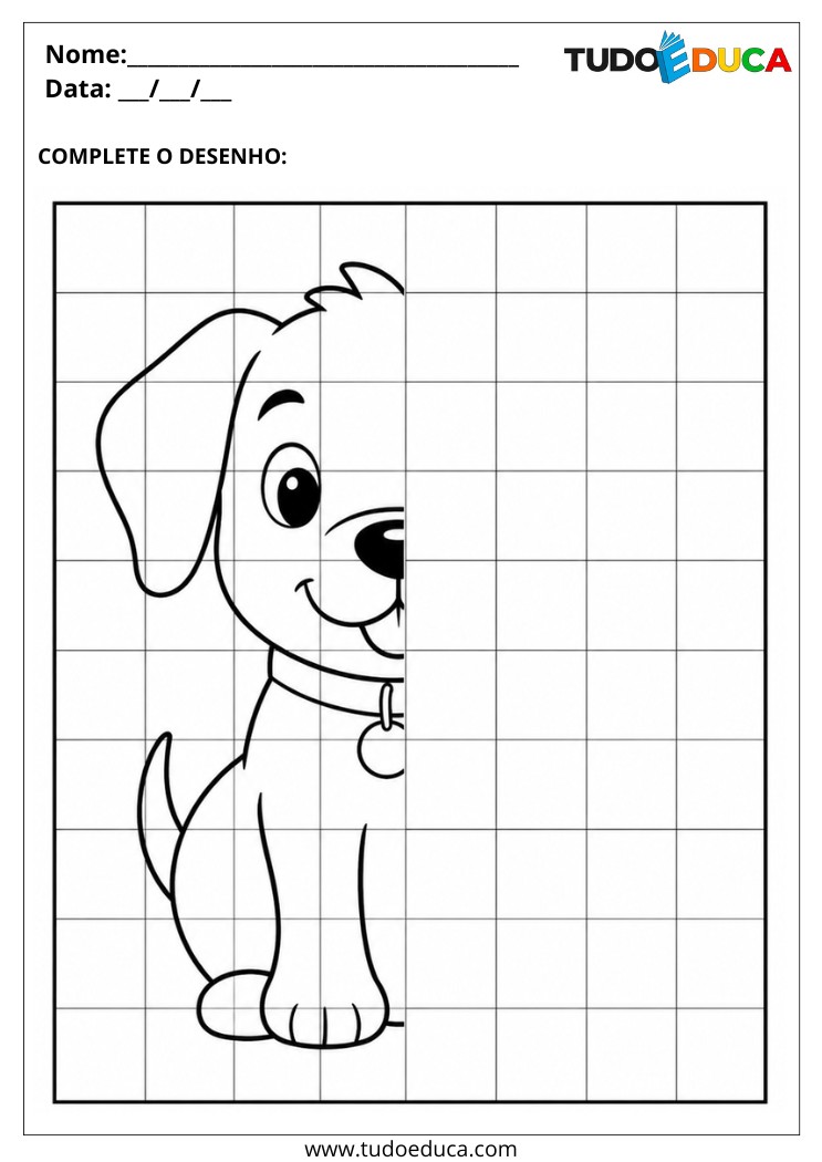 Atividade para Educação Especial termine o desenho do cachorro
