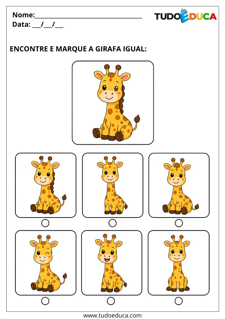 Atividade para TDAH encontre a imagem igual