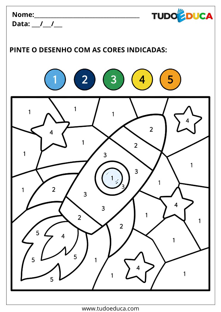 Atividade pinte conforme a legenda para TDAH para Imprimir