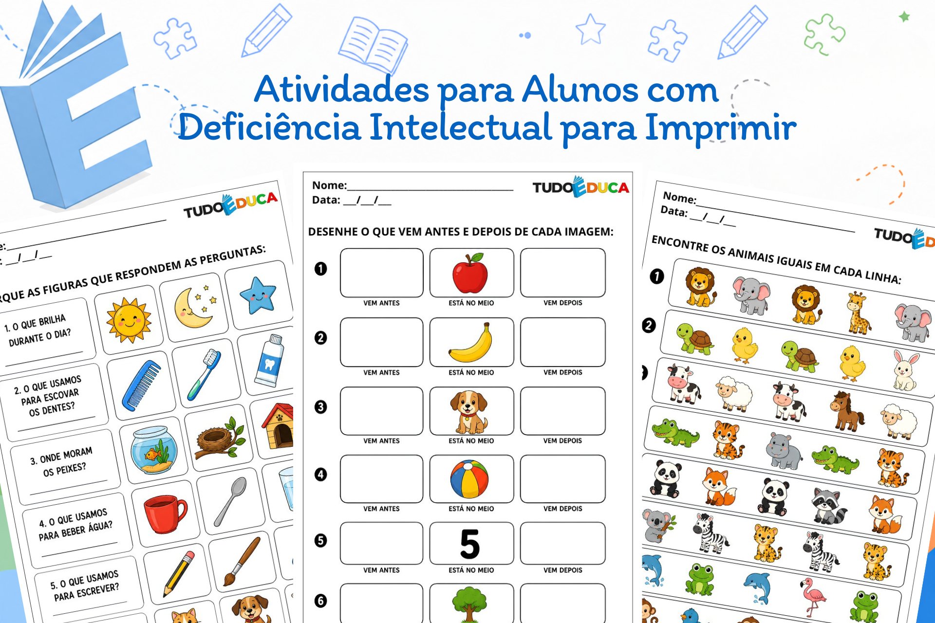 Atividades para Alunos com Deficiência Intelectual para Imprimir