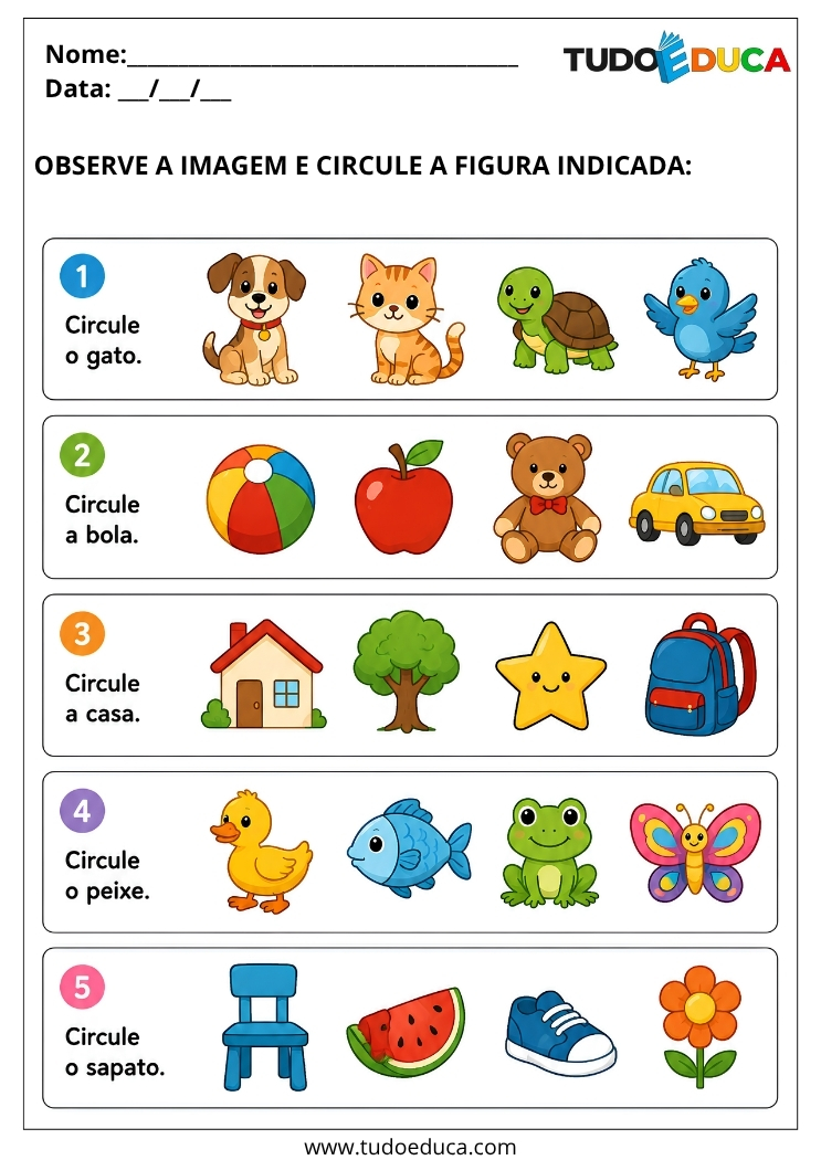 Atividade Adaptada para Autismo para Imprimir