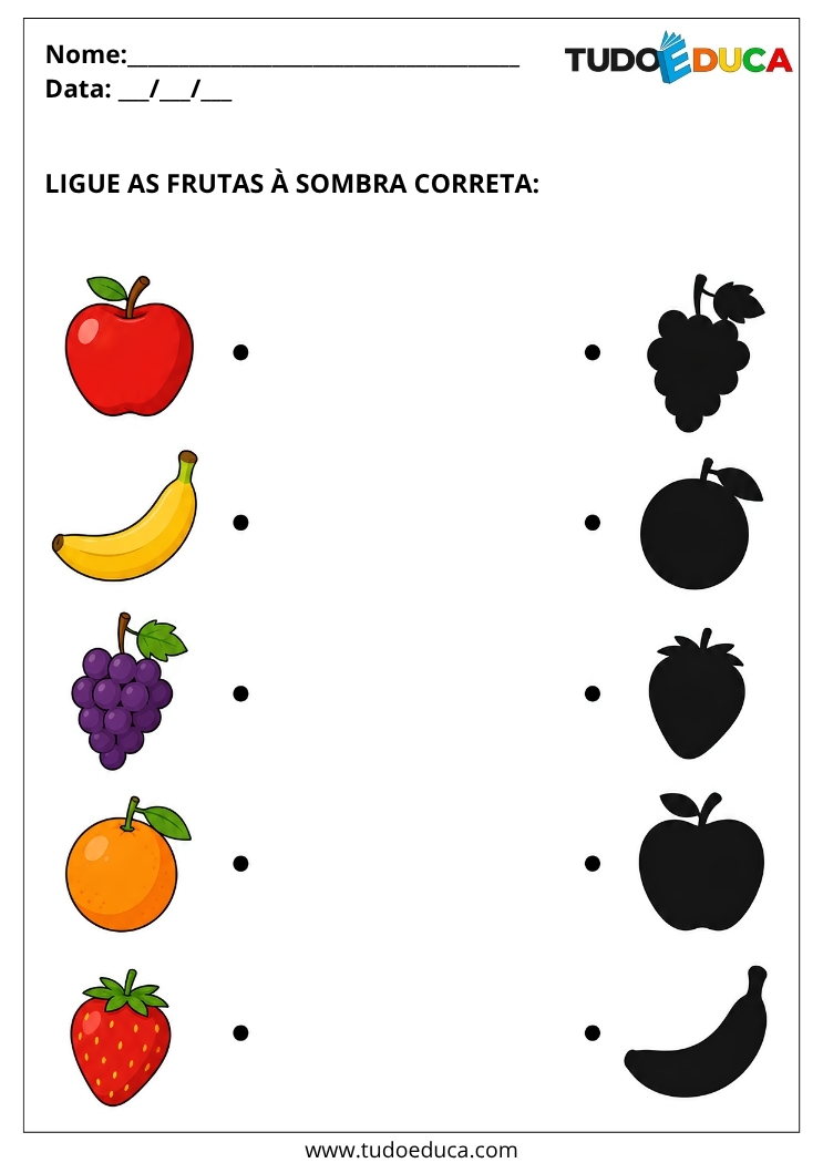 Atividade Inclusiva encontre as sombras para Imprimir