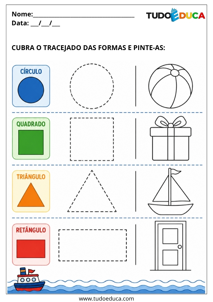 Atividade Inclusiva faça as formas para Imprimir