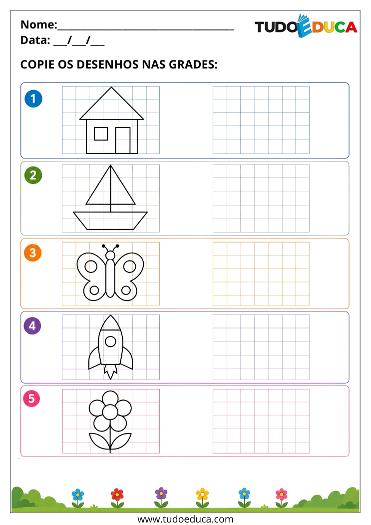 Atividade de Coordenação Motora para Autismo desenhe nas grades