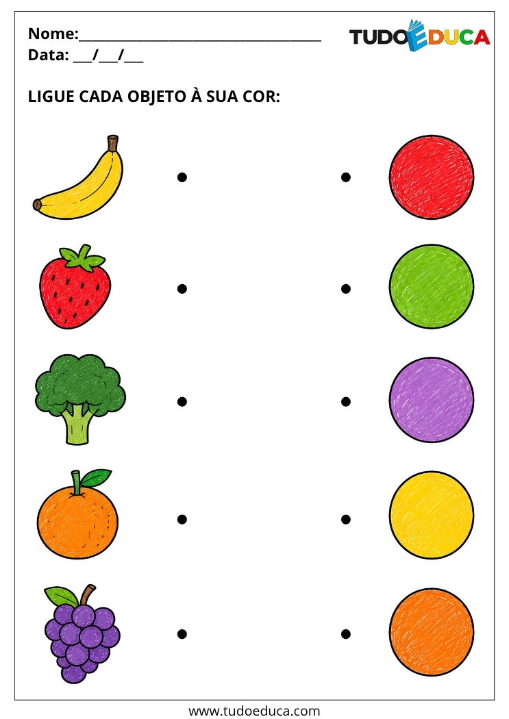 Atividade de Pareamento de cores para Deficiência Intelectual